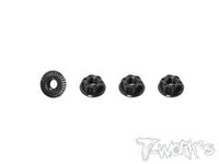 Light Weight Low Profile Serrated M4 Wheel Nuts black